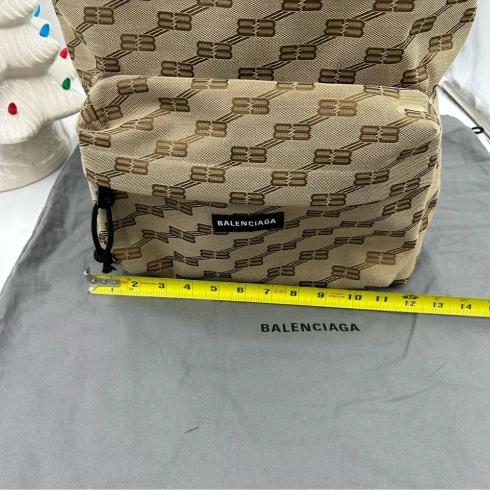 Unisex Balenciaga signature backpack in beige BB monogram, coded canvas, Italy